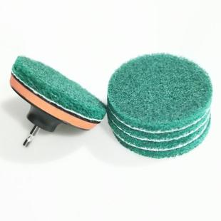 自粘4寸百洁布植绒百洁布圆形背绒100MM百洁布自粘纤维抛光轮