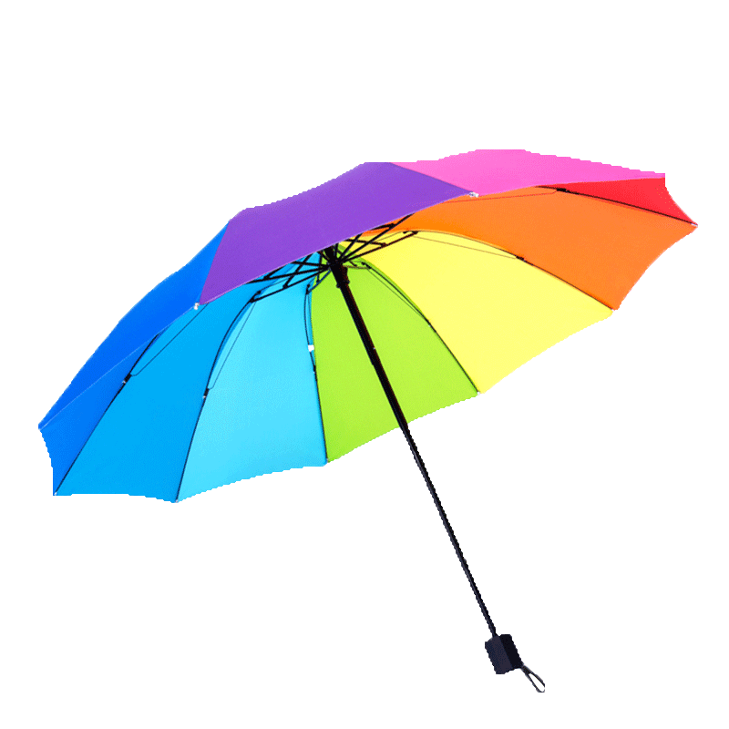 爱品上折叠彩虹雨伞定制logo广告伞定做印字图案标志节日礼品