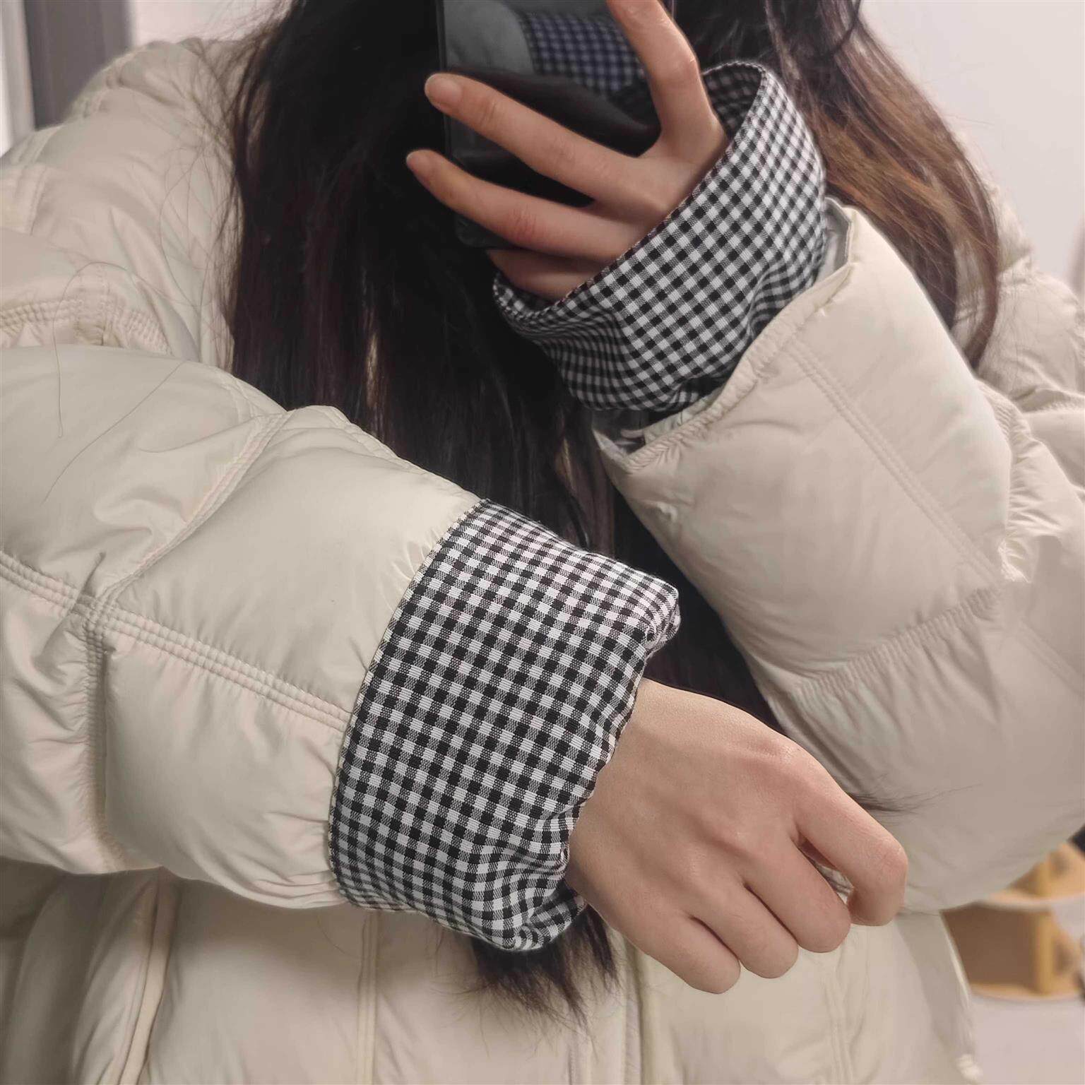 日式双面袖套隐形羽绒服女上班耐脏神器冬季上班专用高级感护袖子