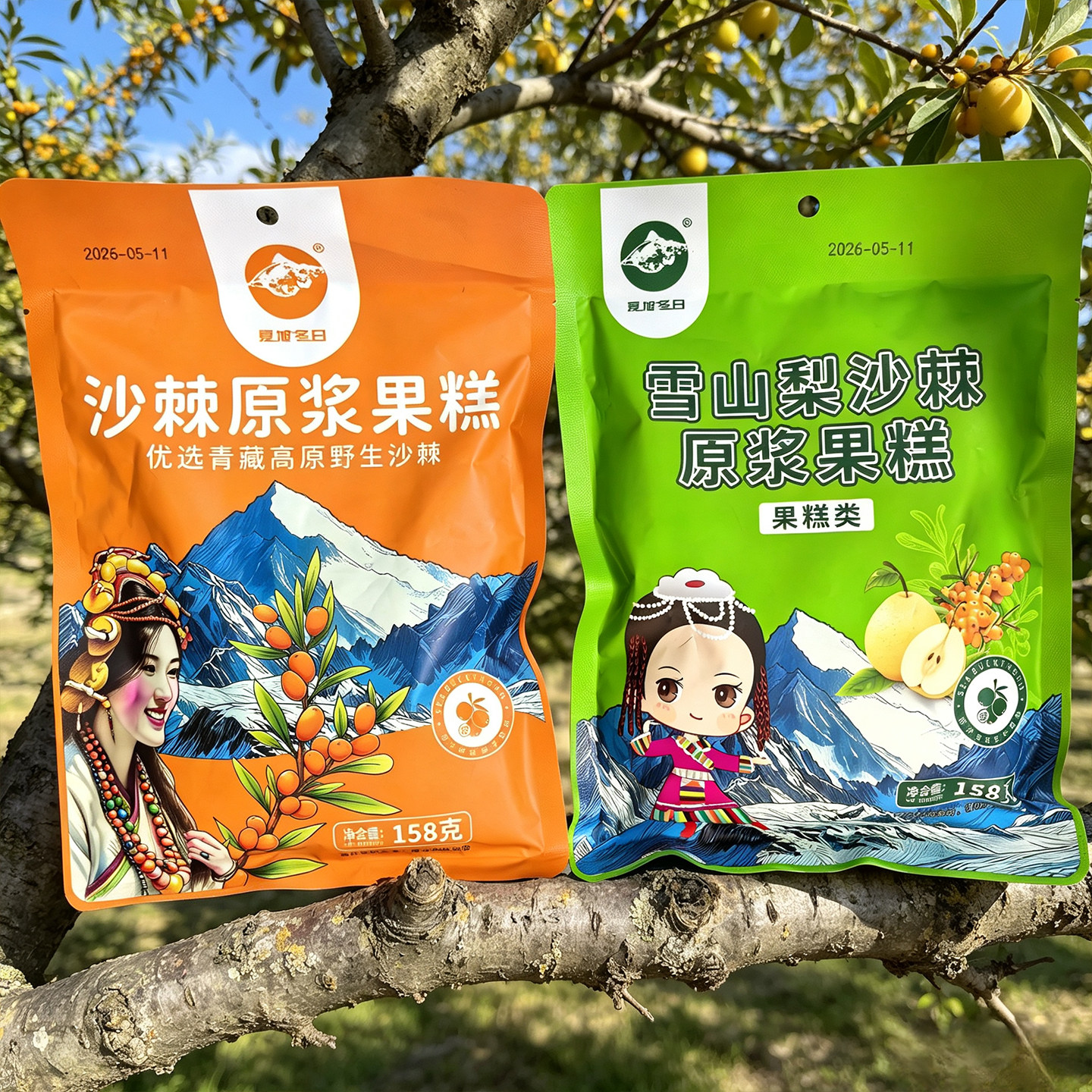 四川阿坝九寨沟特产雪山梨沙棘原浆果糕158g酸甜零食软糖鲜果制