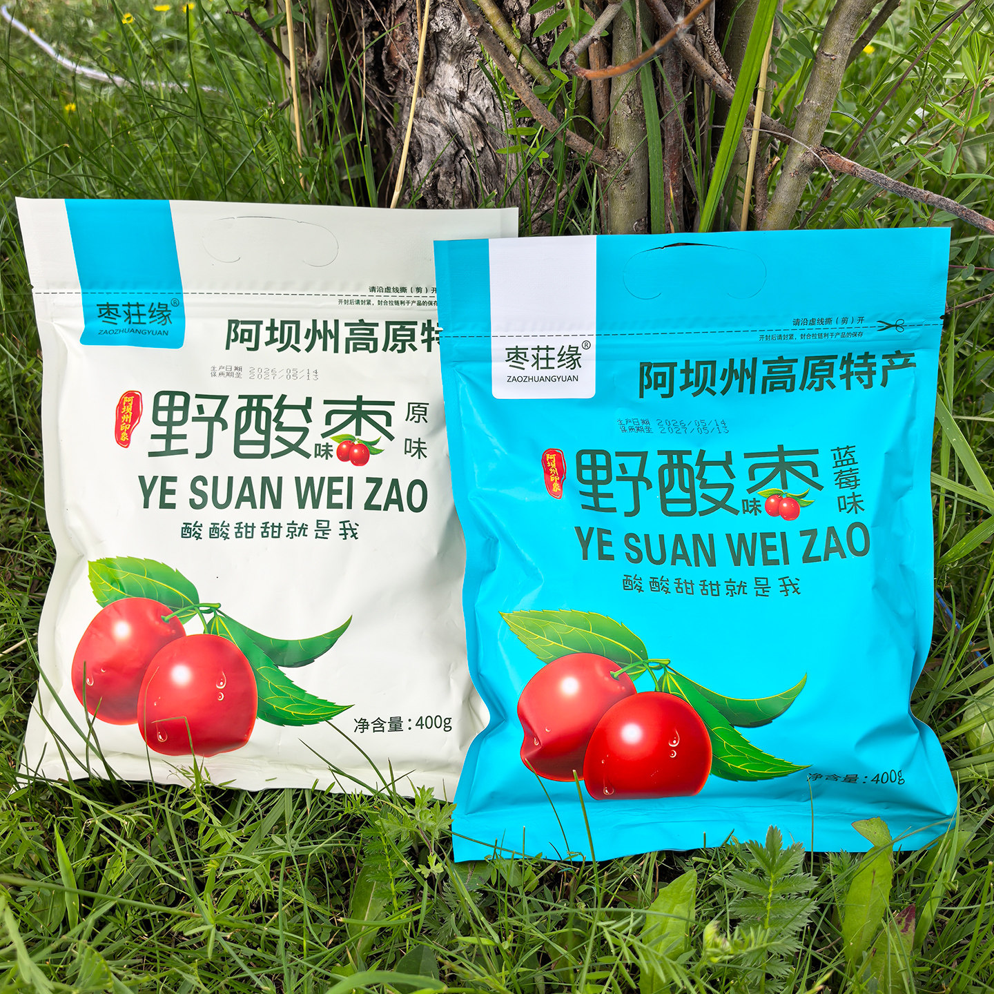 枣装缘野酸枣400g原味蓝莓味阿坝九寨沟松潘川西特产藏族零食小吃