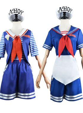 Stranger Things怪奇物语3cos服冰淇淋店员服装cosplay制服服饰