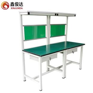 面灯架工作单面灯架台防静车电工作台间带灯装 配操作台工台流单水