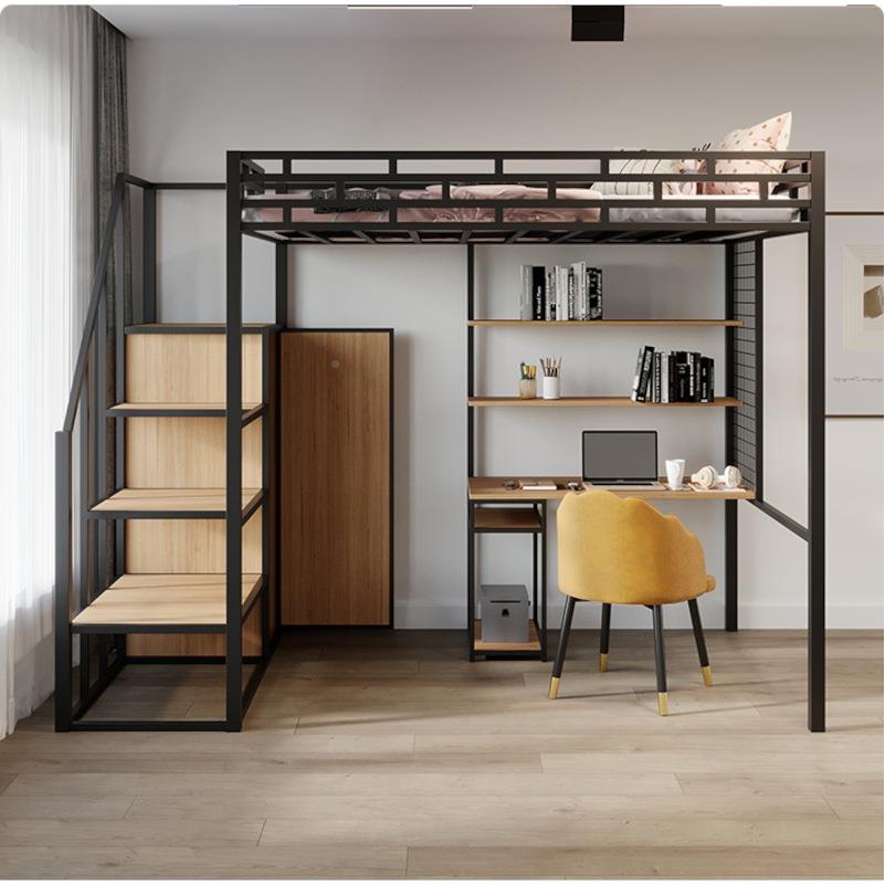 现代家卧复式铁艺 床 学生宿舍简约用上21125下床桌可定制公室寓