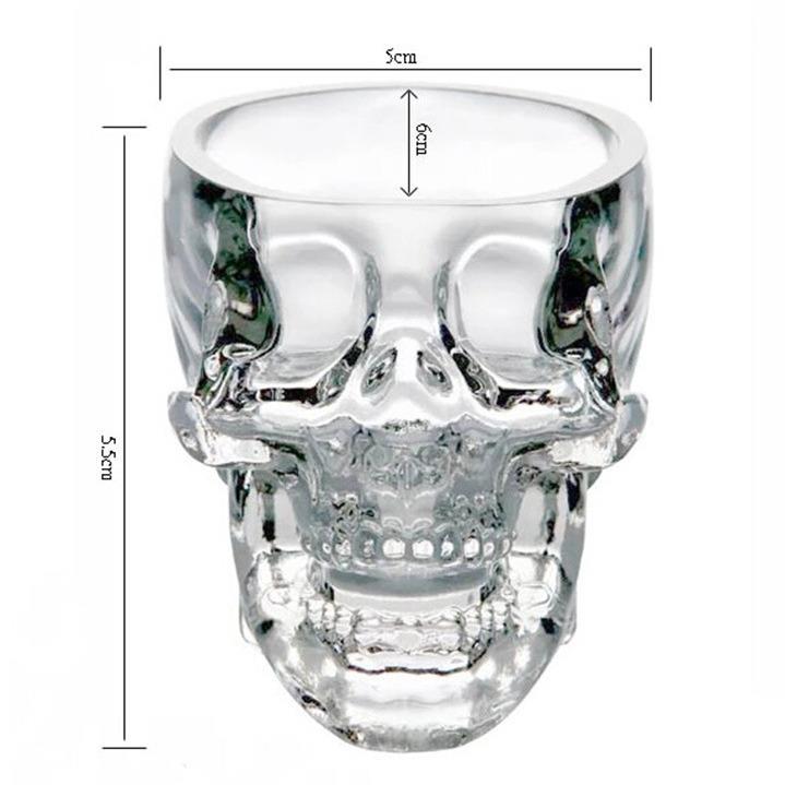 髅头酒杯 创意头骨水伏特加烈杯子新奇骷特单层透明伏特加酒酒玻