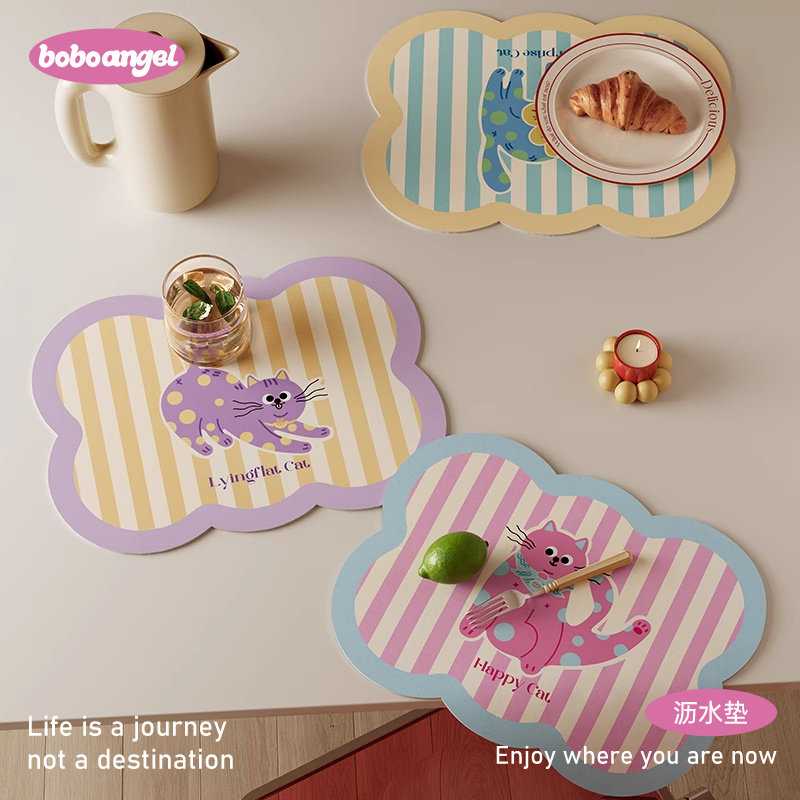 快速发货猫猫物语卡通o厨房餐垫多巴胺吸水隔热杯垫防烫垫皮革餐,居家布艺,餐垫,淘宝优惠券,粉丝福利购,淘宝优惠卷