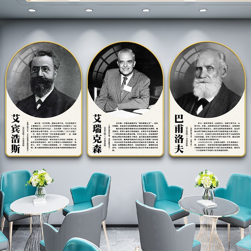 现货速发心理咨询室挂图画心理学家名人挂画辅导室布置装饰画费罗