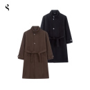 Succinct“柏”阳离子毛呢夹绒1200G立领柏林大衣秋冬加厚外套