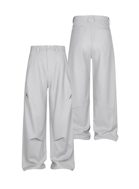 Succinct“褶”立体剪裁A字廓形宽松西裤TR面料裤秋冬休闲阔腿裤