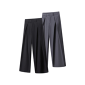 三角 立体褶皱A字廓形TR复合面料西装 裤 Succinct 休闲阔腿裤