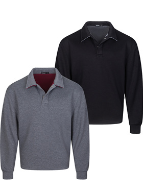 Succinct“氧”700g重磅空气层内外撞色弯刀袖polo领短款卫衣长袖