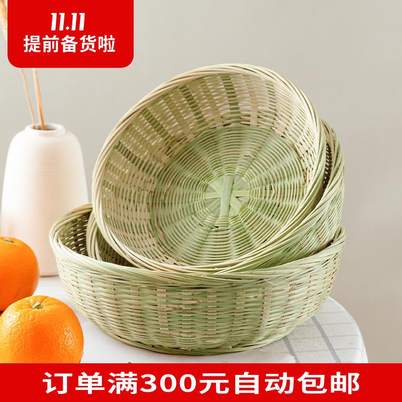 竹青碗三件套馍筐家用竹编竹制品头层竹青篾竹篮广西厂家手编篮
