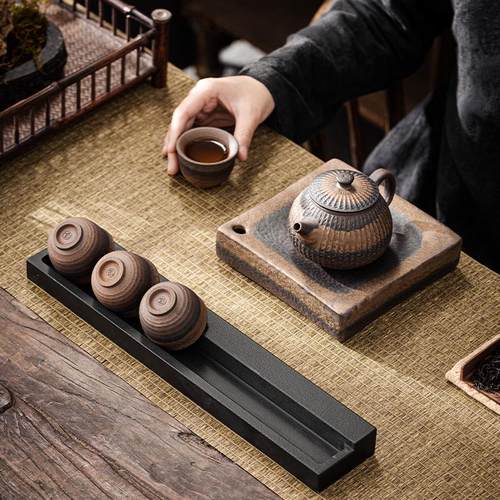 茶杯架乌金石茶道配件家用茶具置物架子简约功夫茶沥水收纳客厅