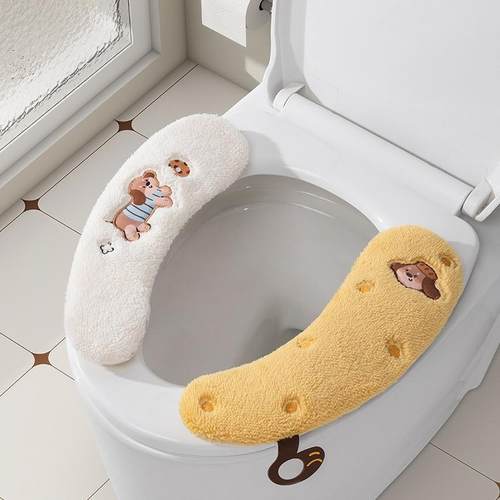 马桶垫坐垫子加厚毛绒马桶贴粘扣固定马桶圈四季通用马桶套马桶贴