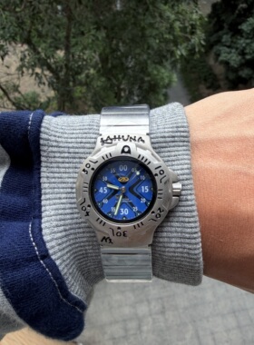 Awasteoftime浪费时间 vintage个性中古手表圆形大表盘复古腕表