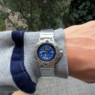 Awasteoftime浪费时间 vintage个性中古手表圆形大表盘复古腕表