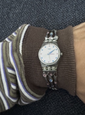 Awasteoftime浪费时间 欧美中古手表Vintage复古彩色钻手链腕表