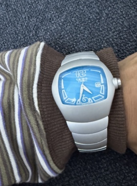 Awasteoftime浪费时间 蓝色中古手表日期显示复古vintage石英手表