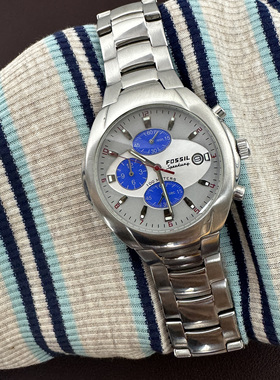 Awateoftime浪费时间中古石英手表三眼小众复古休闲简约金属