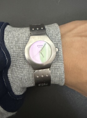 Awasteoftime浪费时间 Vintage中古手表玻璃折射渐变复古石英手表