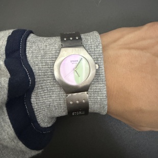 Awasteoftime浪费时间 Vintage中古手表玻璃折射渐变复古石英手表