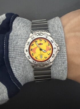 Awasteoftime浪费时间 圆形中古手表竹节表带石英表vintage复古