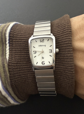 Awateoftime浪费时间 中古手表腕表简约复古金属竹节表带石英手表