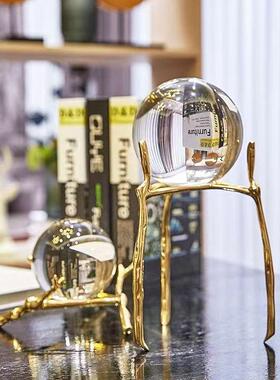 欧式轻奢水晶球桌摆件客厅面几酒柜电视柜样098间家板居茶装饰品