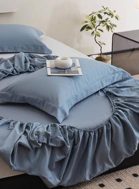 1AQA00支长绒棉毛全棉单床笠纯色棉秋冬加磨厚磨轻毛纯单品床笠床