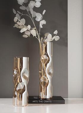 柜现代轻奢花玻璃瓶摆件居样板间客厅茶几玄关餐厅HQP装饰家花器