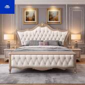 新法式 美16109式 复风古实木床公主主卧人中双古风床端豪华婚高床