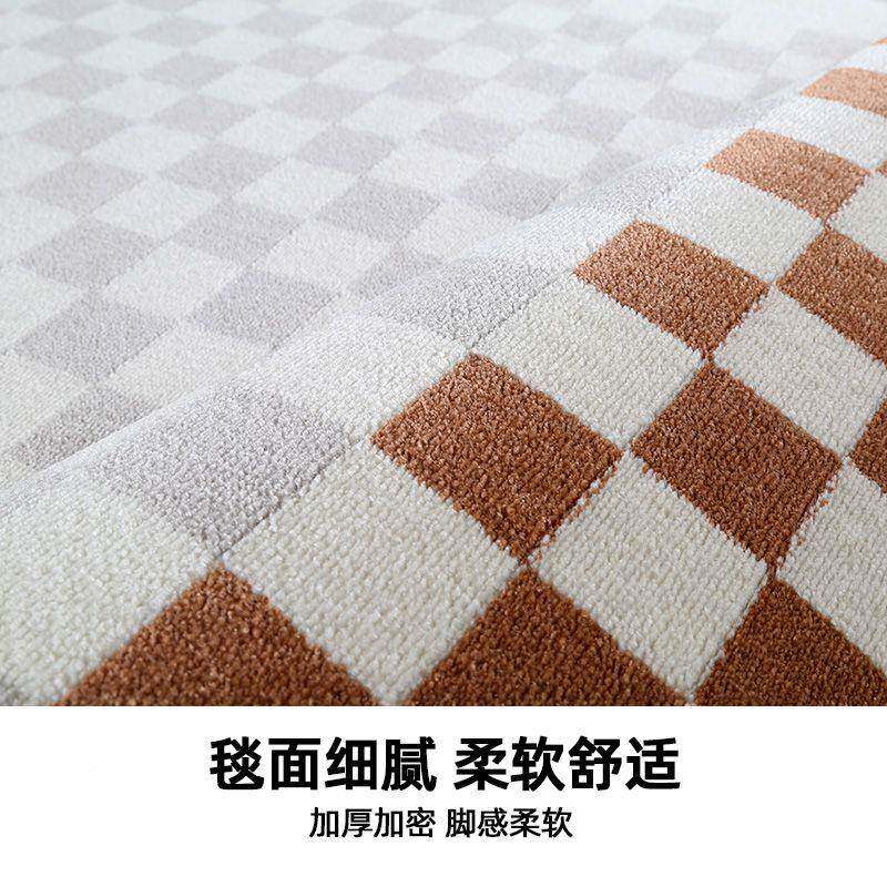 中古棋盘地毯中国风水轻墨客厅地毯奢沙发茶几卧风室书天悦格房毯