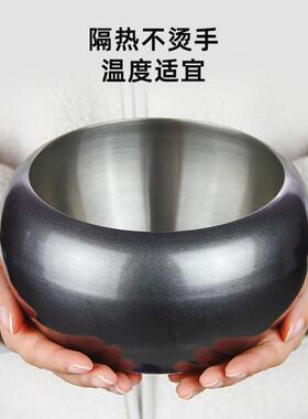 钵ANG碗袋寺院钢餐具钵斋钵出家不锈双层隔热僧人吃饭用饭钵人盂