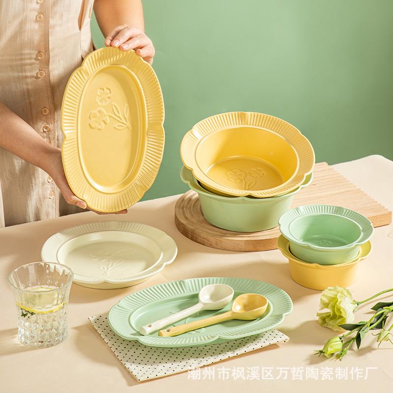 陶瓷用家装菜盘子碗碟意面盘整泡面碗勺子75593汤碗沙拉碗碗饭件