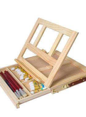 蒙式玛特素描写生桌面抽式松画架木折叠屉油画架MUN油画箱