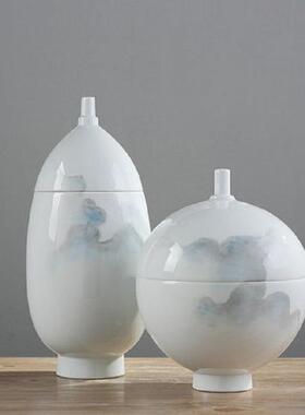 墨欧创意陶瓷式罐子花RYM瓶柜客厅中式家居现代电视餐桌装饰品水