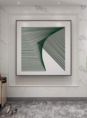 简方约现代墨绿色入户玄装饰关画抽象QZL艺术画正形客厅壁餐厅挂