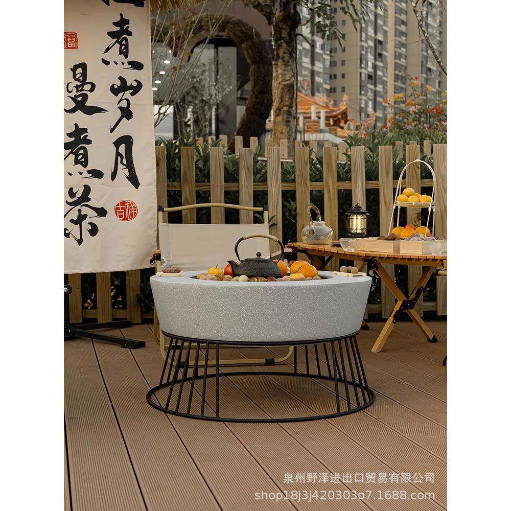 家用烤室内暖炉户外庭院别墅烧烤炉木火盆烧炭取烤煮茶炭炉496烧