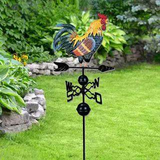 色金属创意公鸡风向标欧庭美特户外ZIM院装饰风向标园花摆件