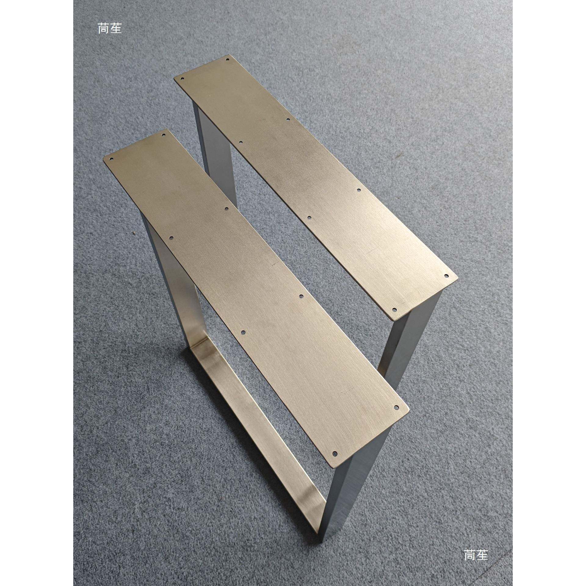 不锈钢桌腿腿桌子腿口EXU字型支架支撑大书桌桌实木板支架金属桌