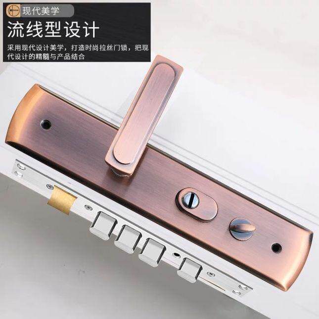 防盗门锁套家用通用型不WNP钢盗双开大门锁具木门锁整套C装级锈防