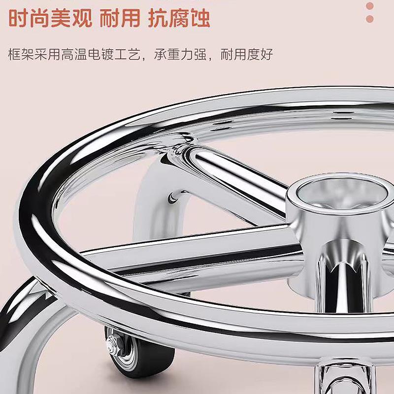 W730c400高款滑轮矮凳背加高家m用万向轮带轮凳防锈小子成人靠圆