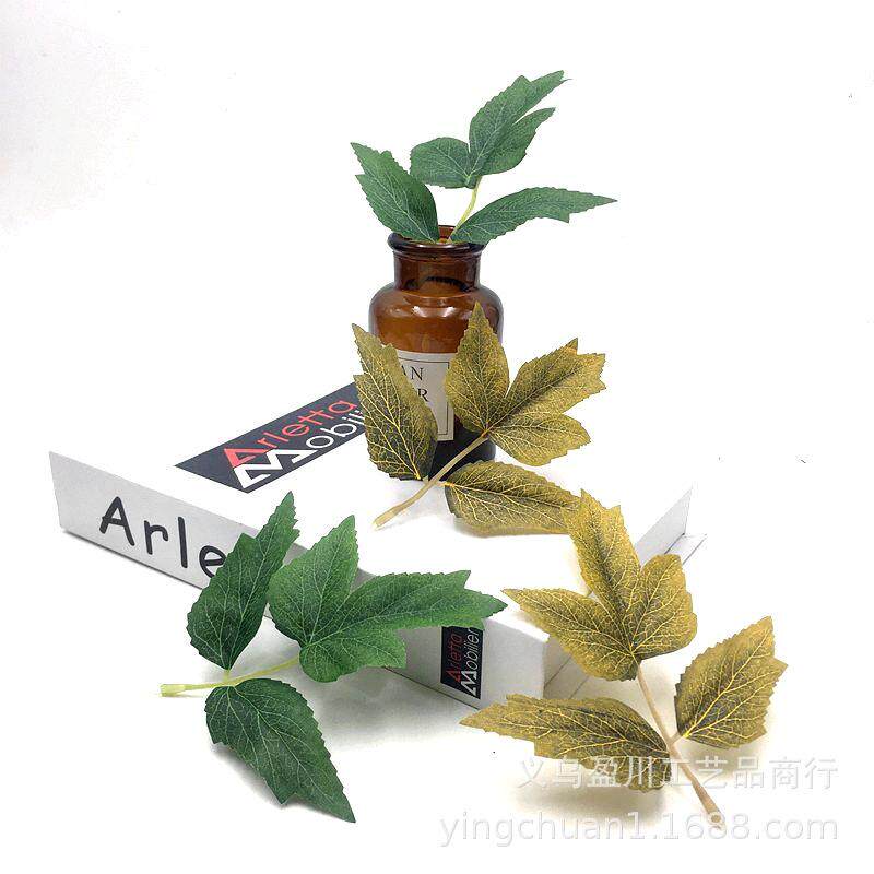 3丹片牡叶仿真丝印射骨布叶枝牡丹树树干藤条婚庆花装束JY51495饰