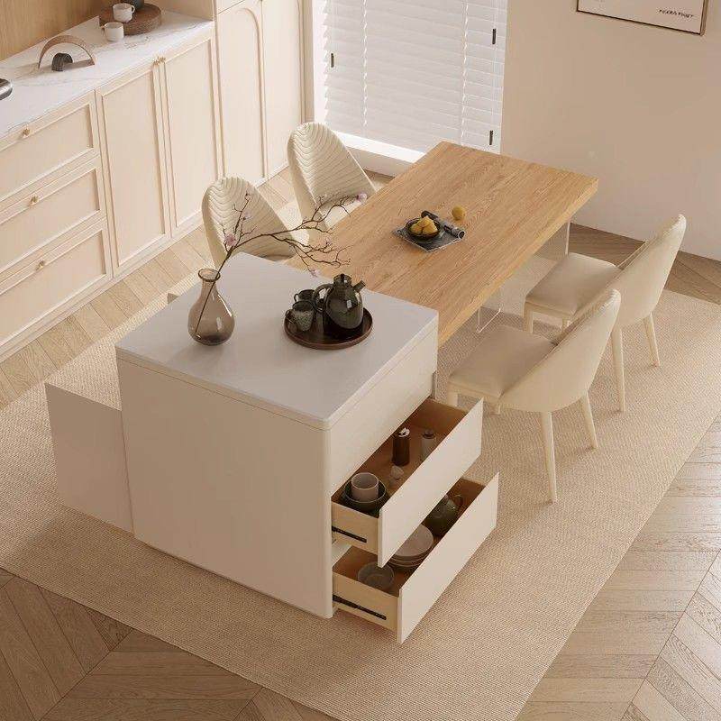 原木沃顿岩式板岛台餐木桌一体吧台家奶油风悬浮可伸缩用实无品牌,商业/办公家具,餐桌椅系列,淘宝优惠券,粉丝福利购,淘宝优惠卷