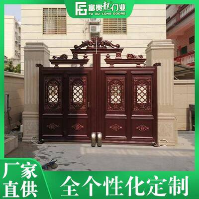 厂家设铝艺栏电平动移130门铝艺别计墅大门铝艺护庭院围墙花园平