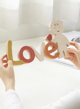 wozoom屋准男女情侣款奶油风摆件客厅关玄TYOS501装桌面电视柜居