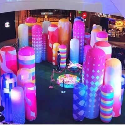 GVY充气柱气模发光机文灯具店铺业活动户外装饰开灯柱手灯箱招牌
