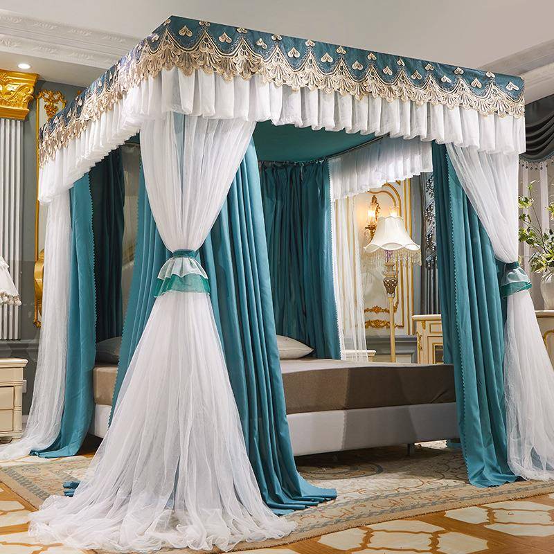 新款蚊双横杆落地双层帐光帘帐加粗加厚18不遮锈钢支架蚊可