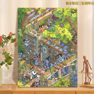 宝藏湾数字油画diy实木2026高难度解压手工填充绘画客厅大尺寸画