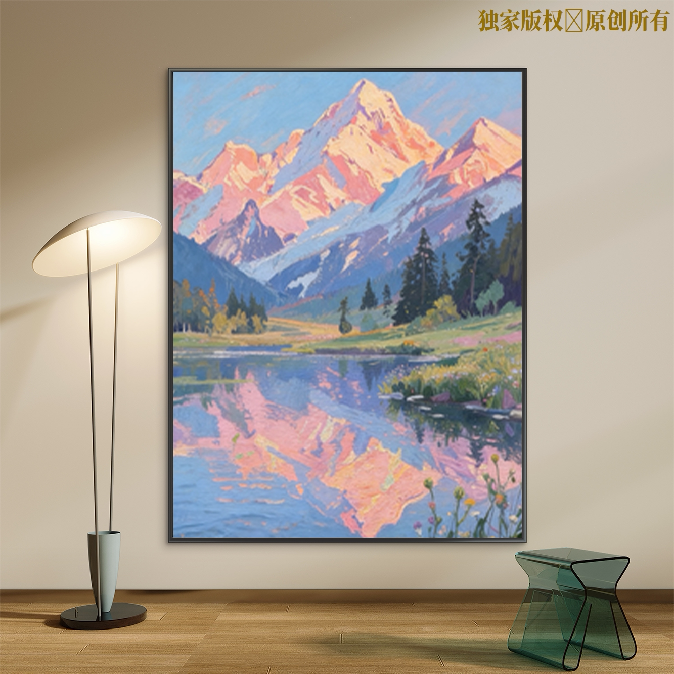 日照金山数字油画diy填色手工简单可爱解压涂色写实客厅手绘装饰